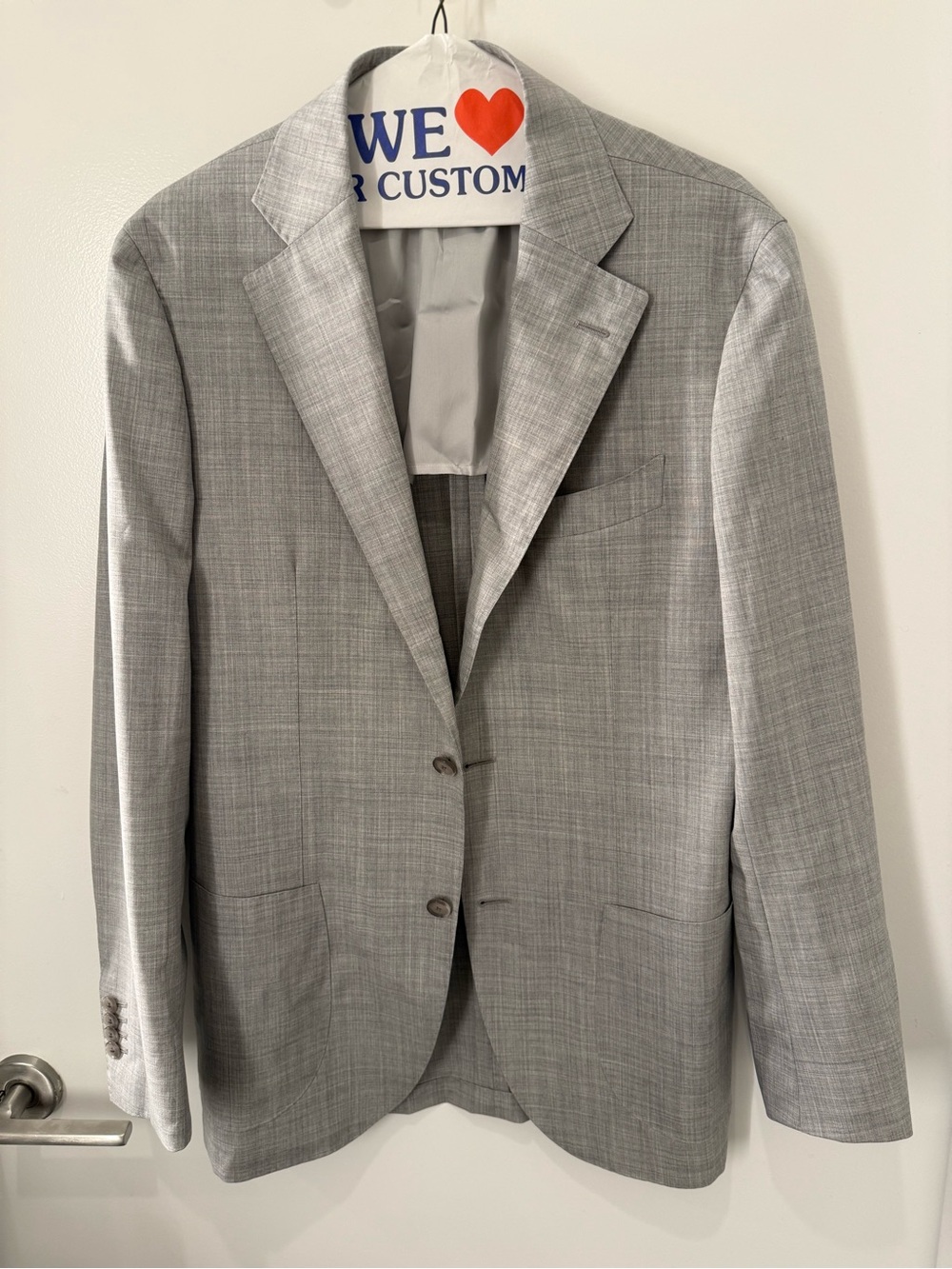 Suitsupply Light Gray Two-Button Notch Lapel Blazer